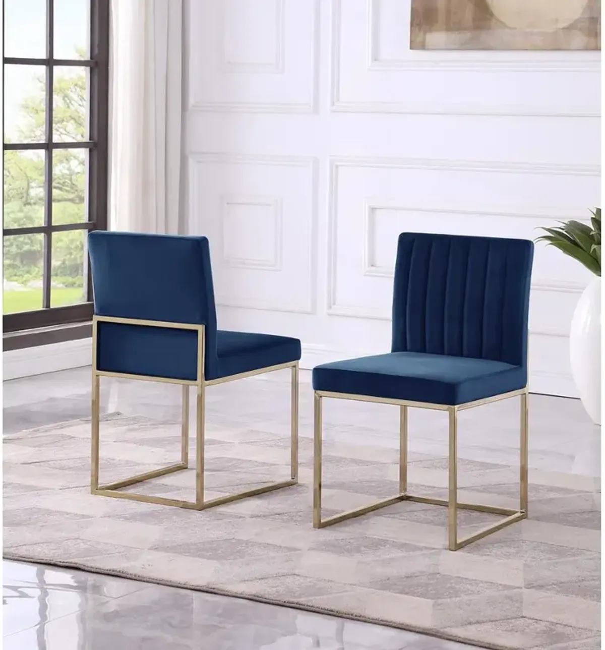 Jacobsen Velvet Armless Chairs (Set of 2)