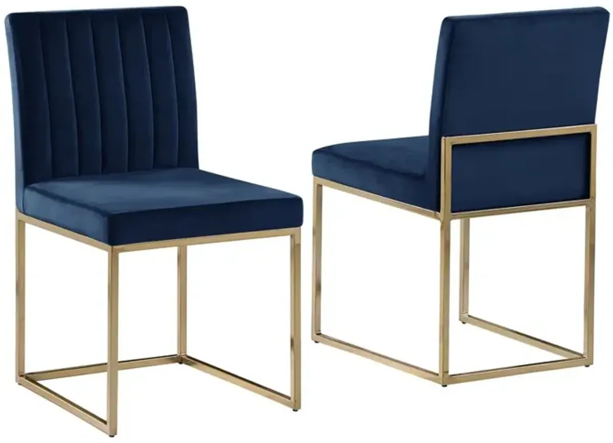 Jacobsen Velvet Armless Chairs (Set of 2)