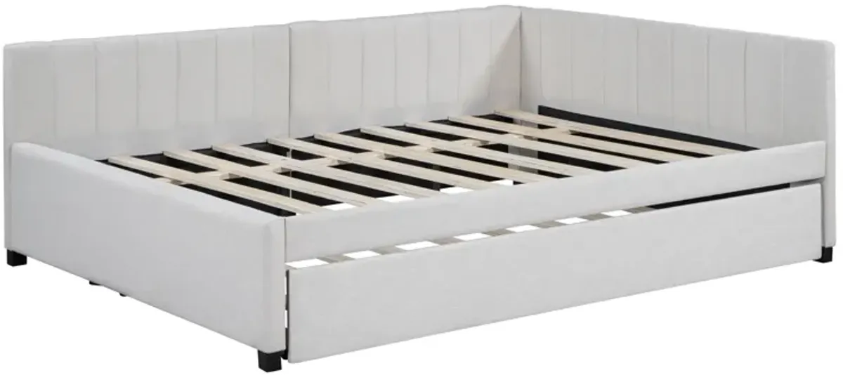 Merax Upholstered Daybed Bed Frame with Trundle