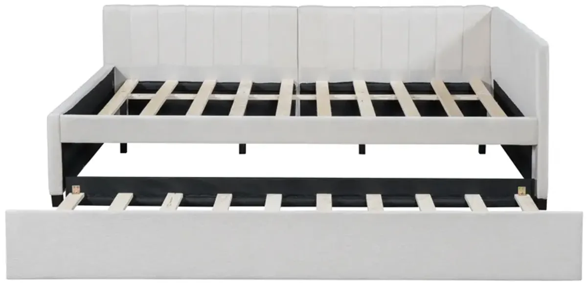 Merax Upholstered Daybed Bed Frame with Trundle