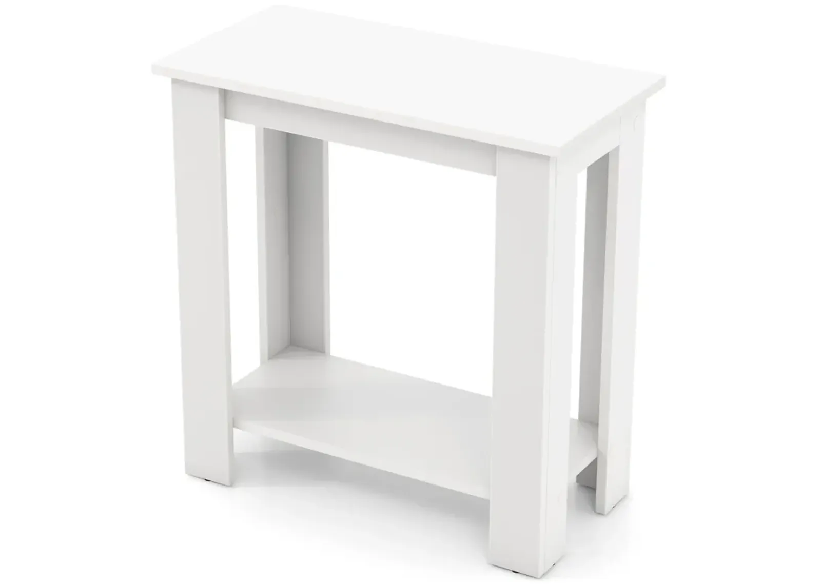 2-Tier Modern Compact End Table with Storage Shelf