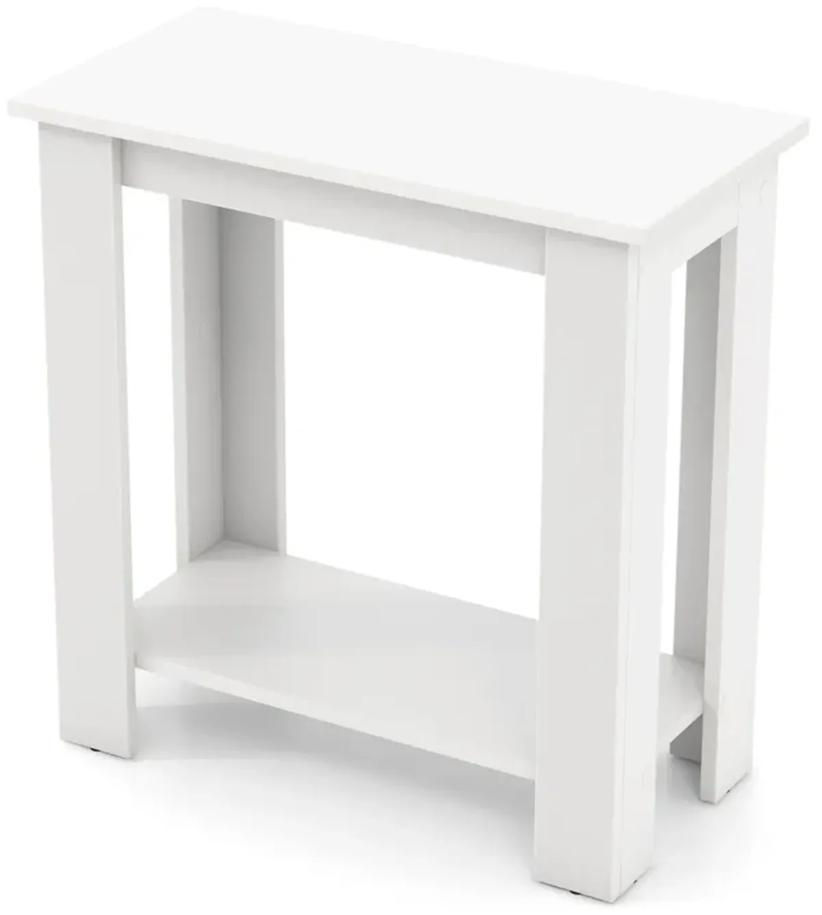 2-Tier Modern Compact End Table with Storage Shelf