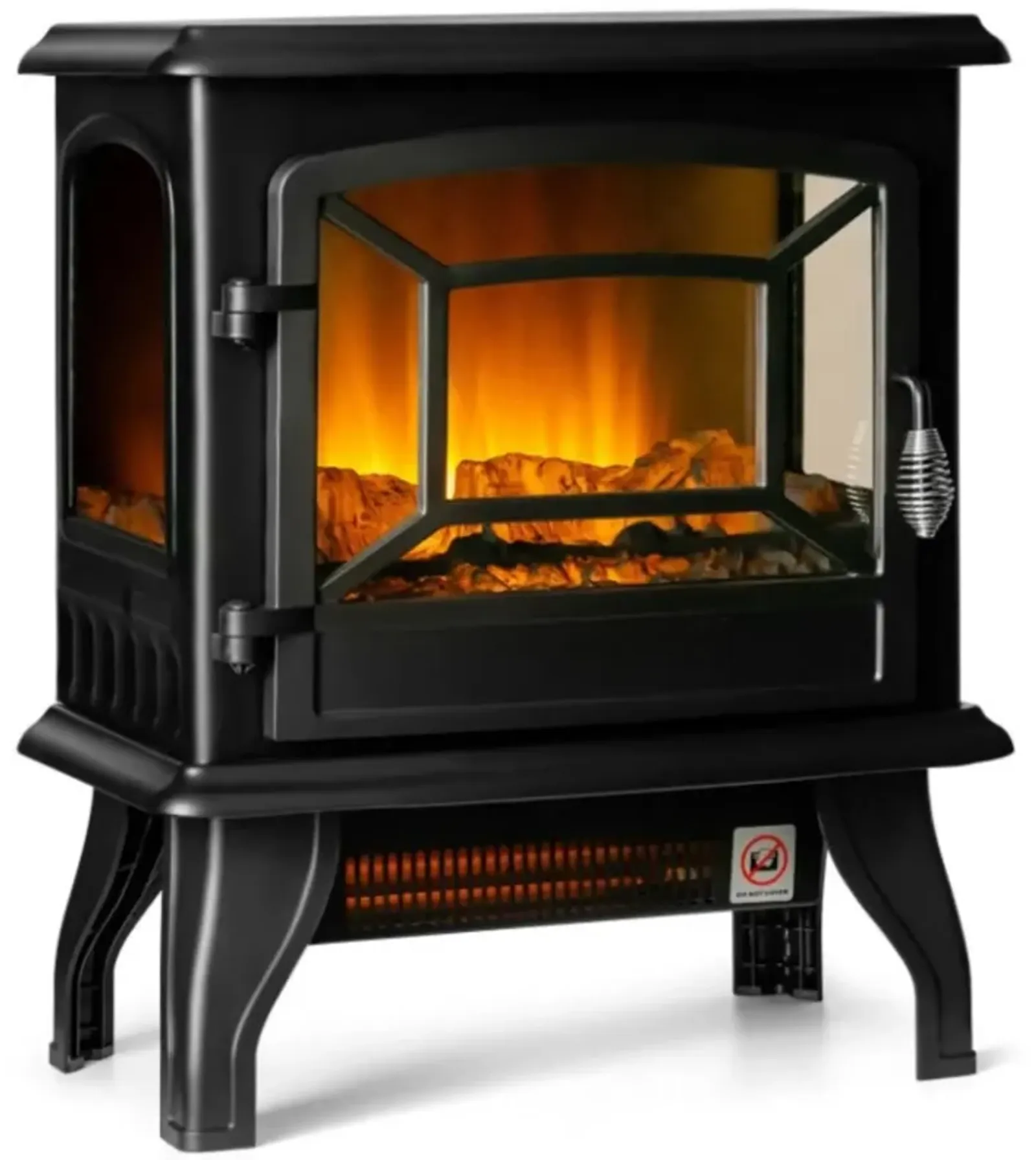 Hivvago Freestanding Fireplace Heater with Realistic Dancing Flame Effect-Black