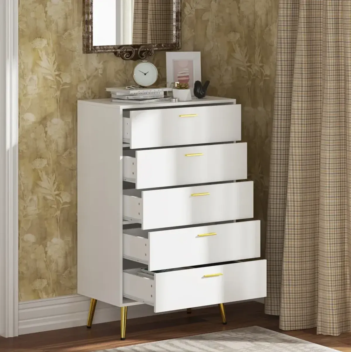 27.4'' W 5-Drawer  Chest for Bedroom And Living room