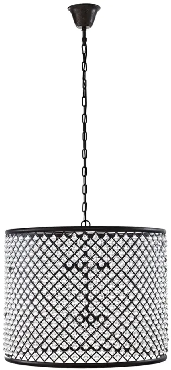 Modway Prosperity Contemporary Modern Glass and Metal 27" Ceiling Light Pendant Chandelier in Brown
