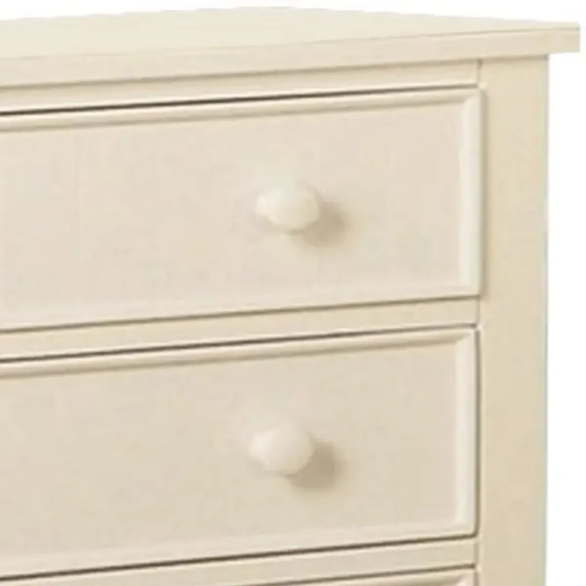 Sophisticated 5 Drawers Wooden Chest, White-Benzara