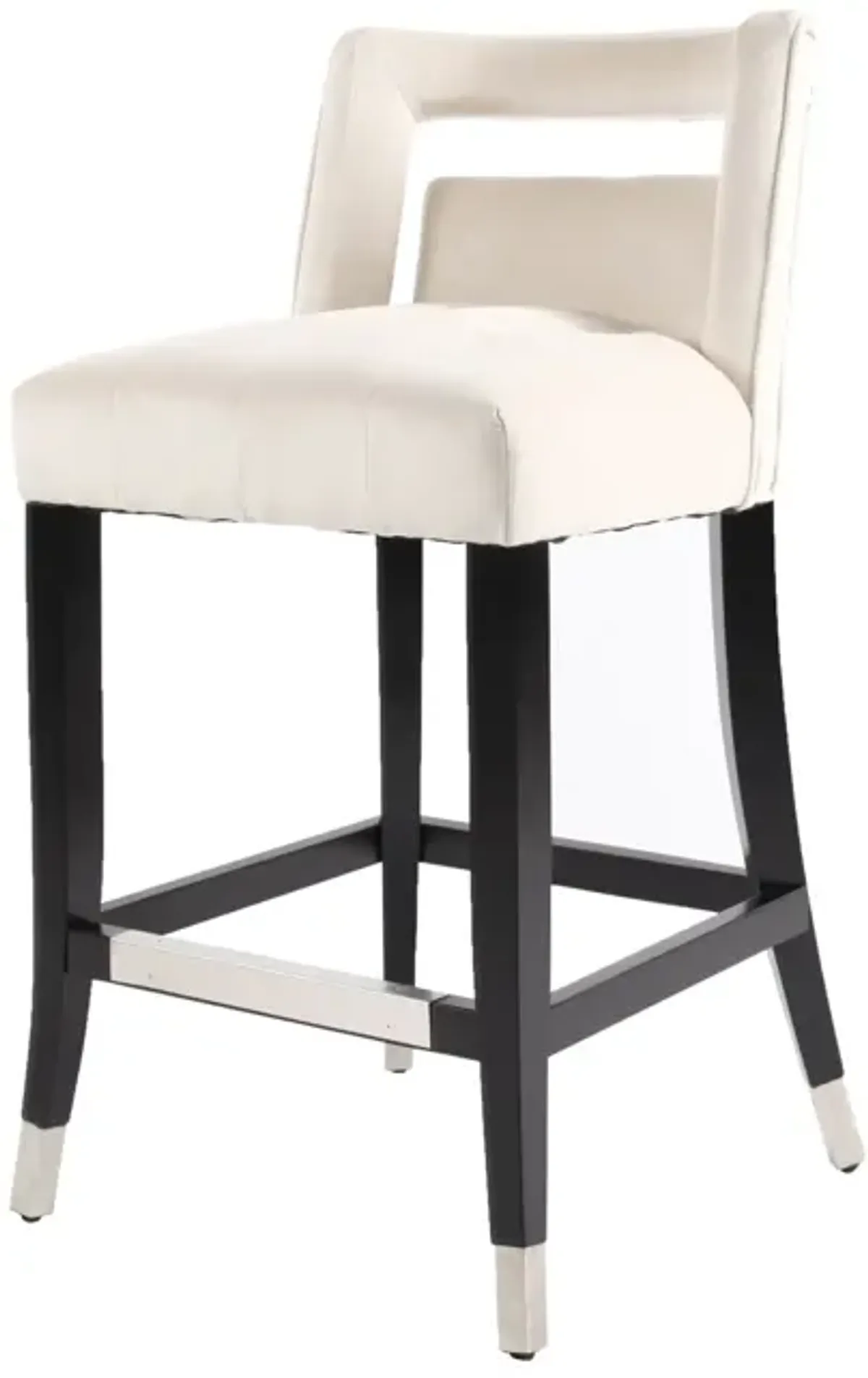 Suede Velvet Barstool With Nailheads Dining Room Chair 2 PCS Set - 26 Inch Seater Height