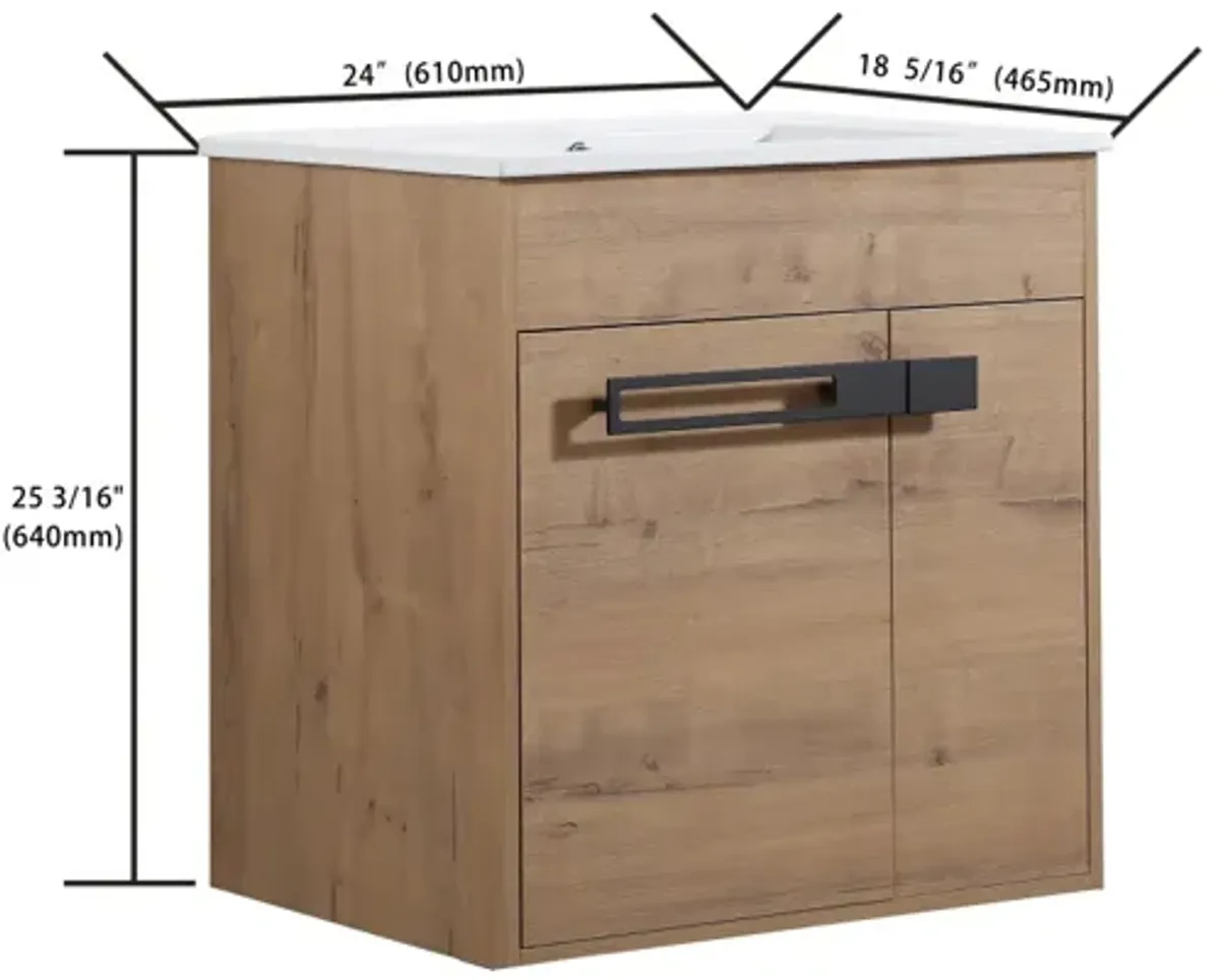 24 Inch Bathroom Vanity With Sink, Freestanding Bathroom Vanity Or Floating Is Optional Conversion