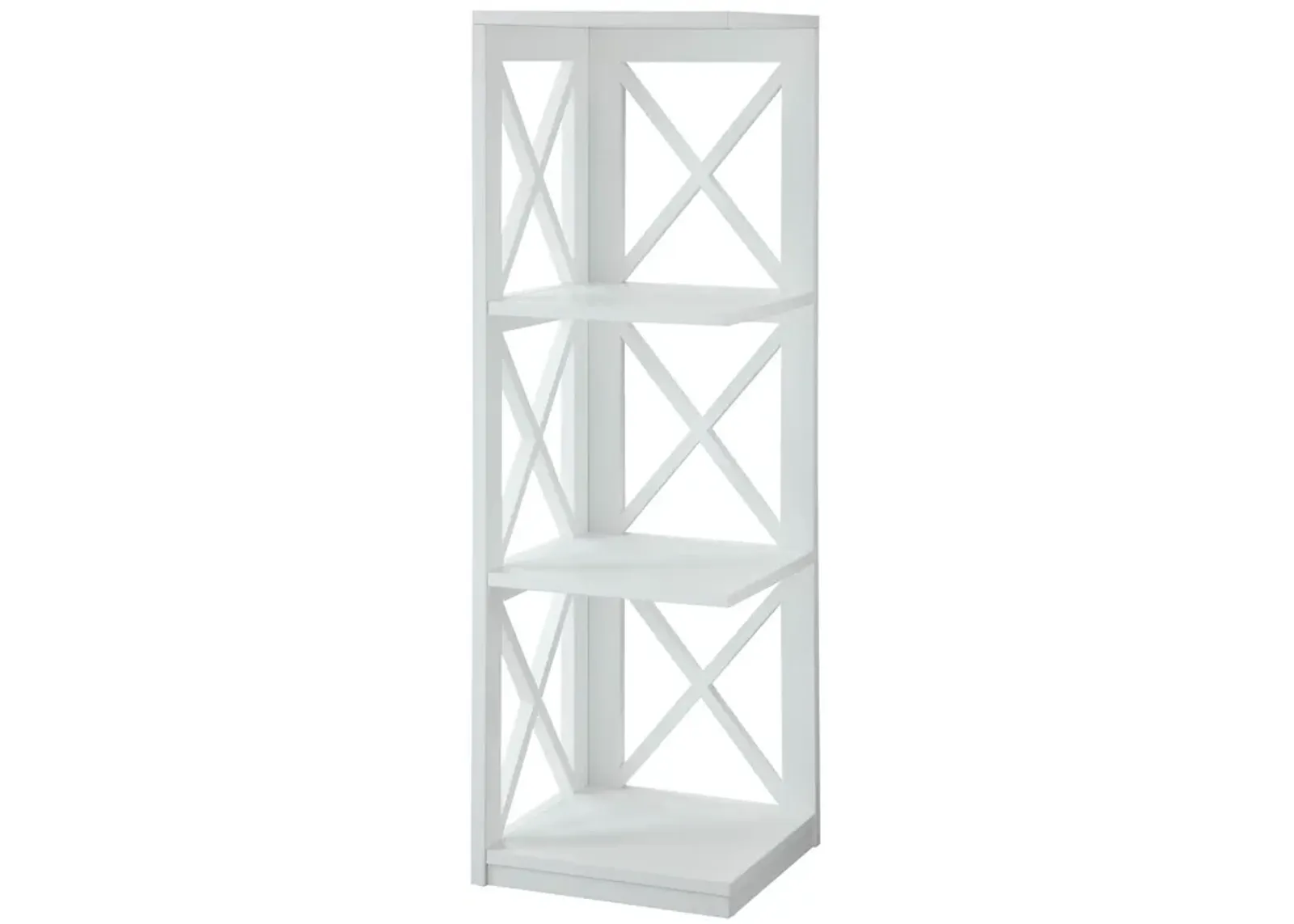 Convenience Concepts Oxford 3 Tier Corner Bookcase, White