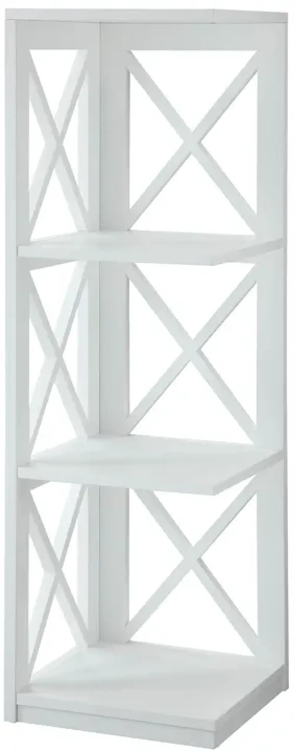 Convenience Concepts Oxford 3 Tier Corner Bookcase, White