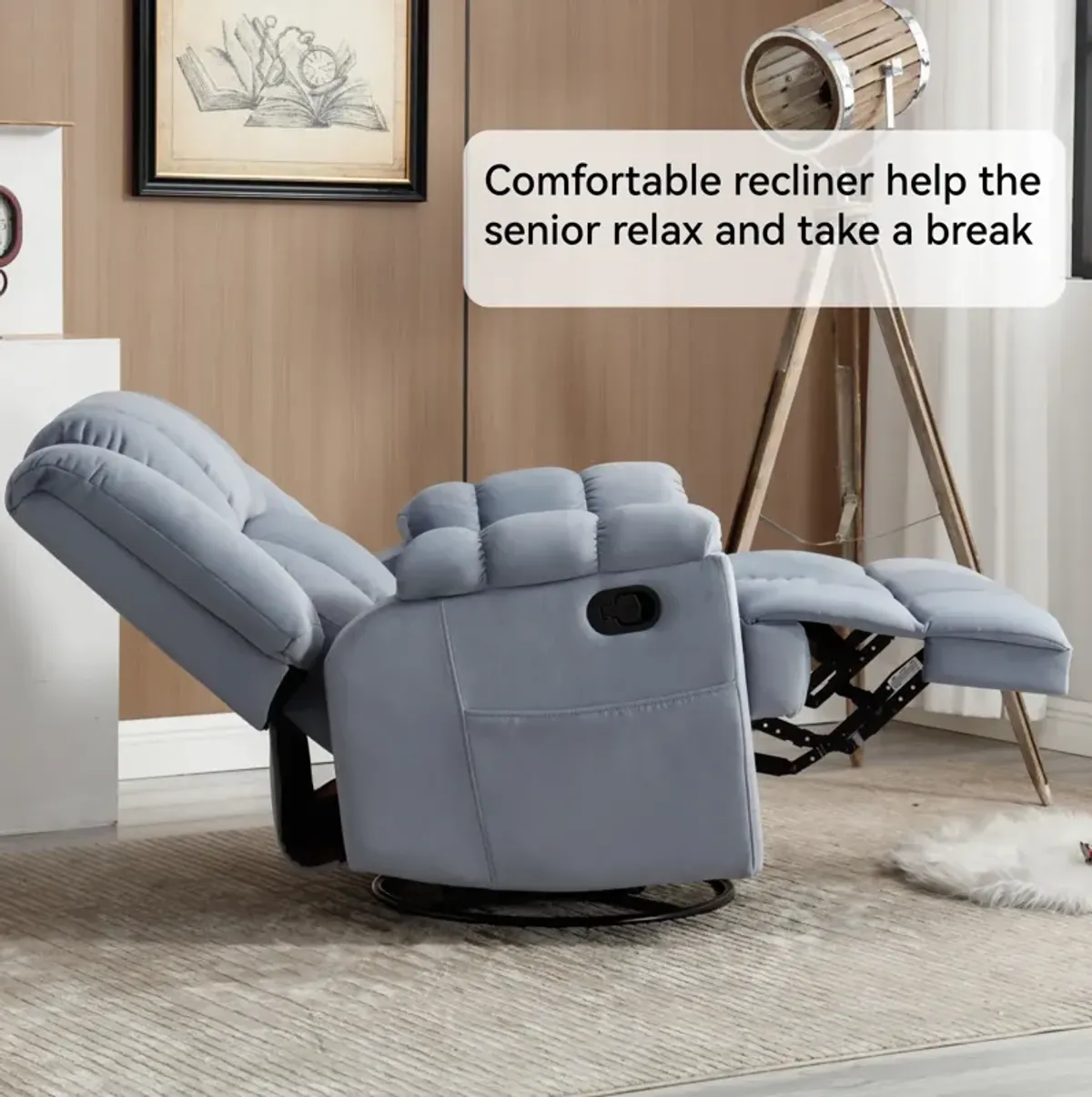 Merax Manual Recliner Chair Swivel  Rocking Chair