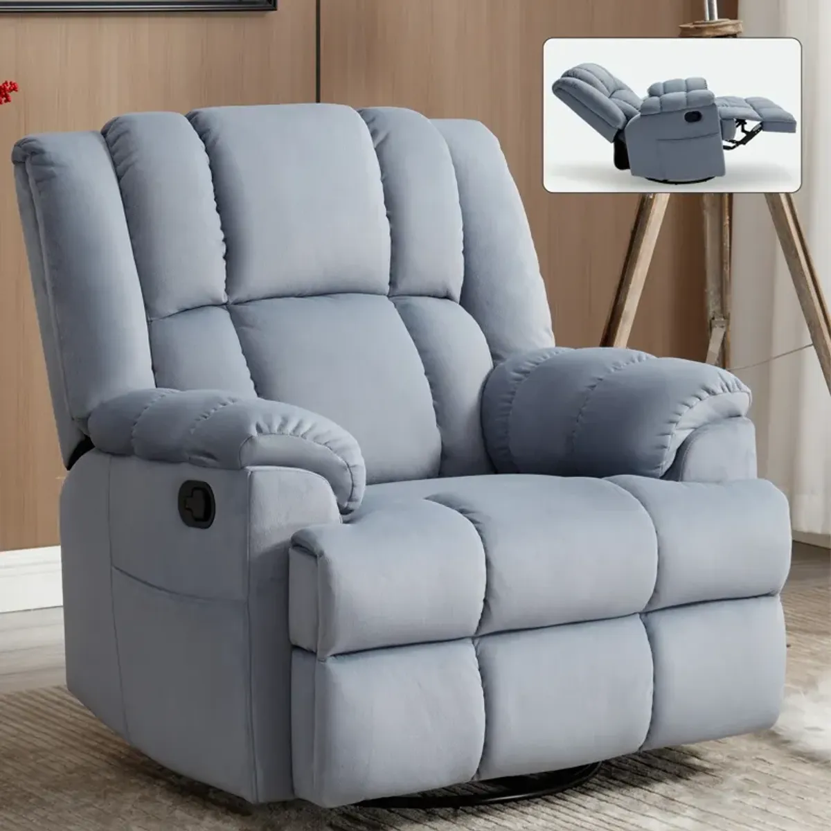 Merax Manual Recliner Chair Swivel  Rocking Chair