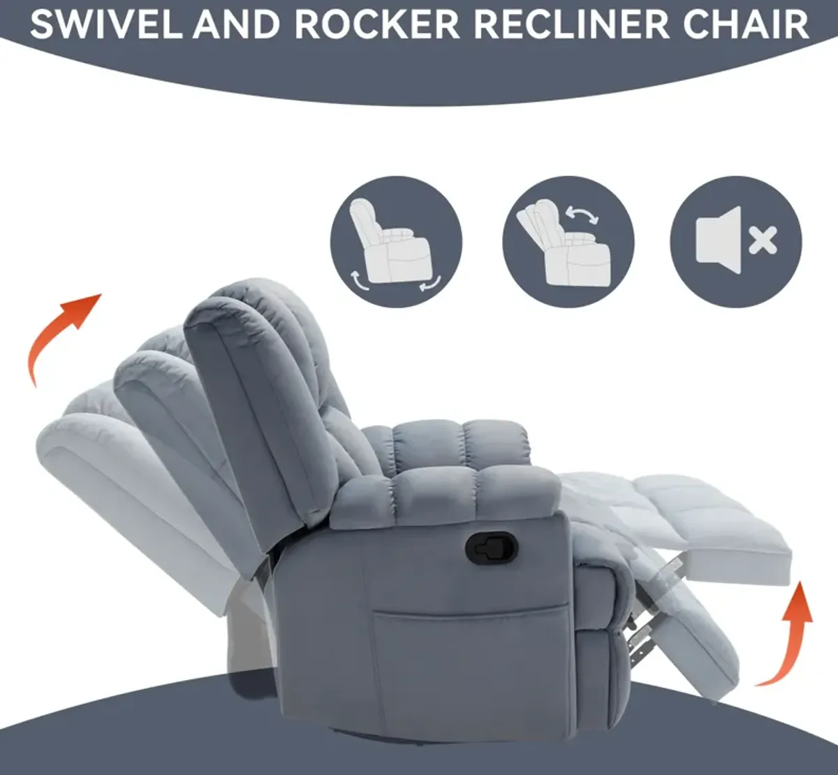 Merax Manual Recliner Chair Swivel  Rocking Chair