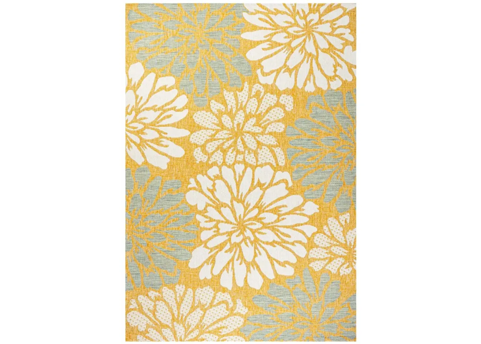 Zinnia Modern Floral Textured Weave Indoor/Outdoor Area Rug