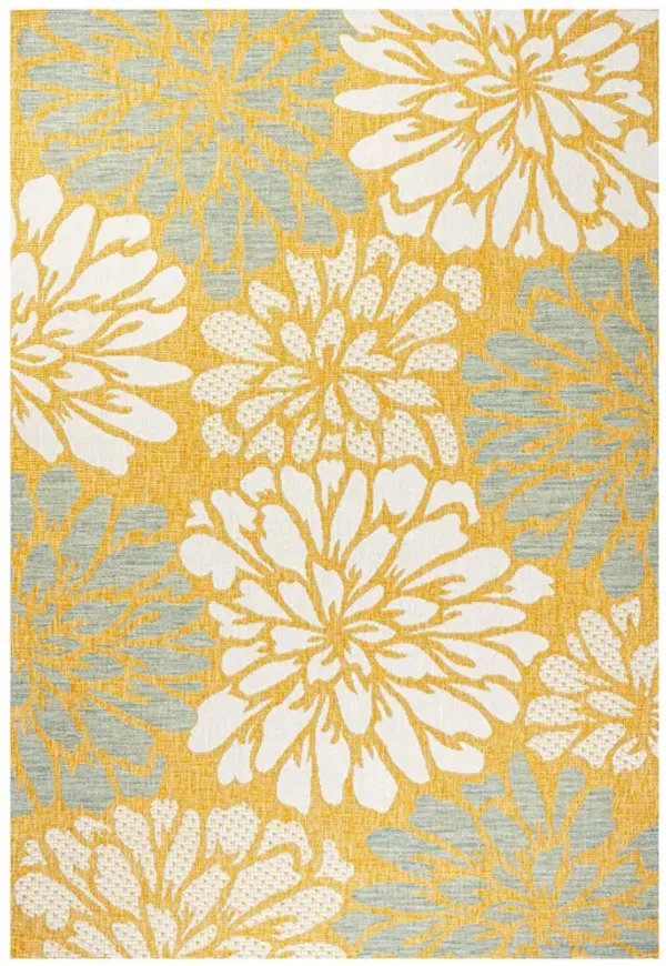 Zinnia Modern Floral Textured Weave Indoor/Outdoor Area Rug