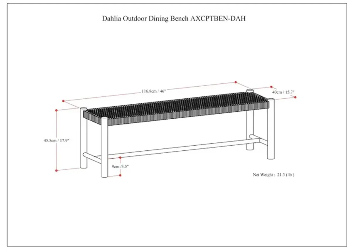 Simpli Home Dahlia Solid Acacia Wood Outdoor Indoor Bench In Natural Taupe