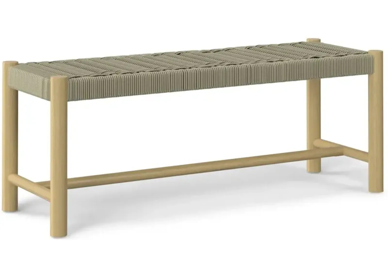 Simpli Home Dahlia Solid Acacia Wood Outdoor Indoor Bench In Natural Taupe