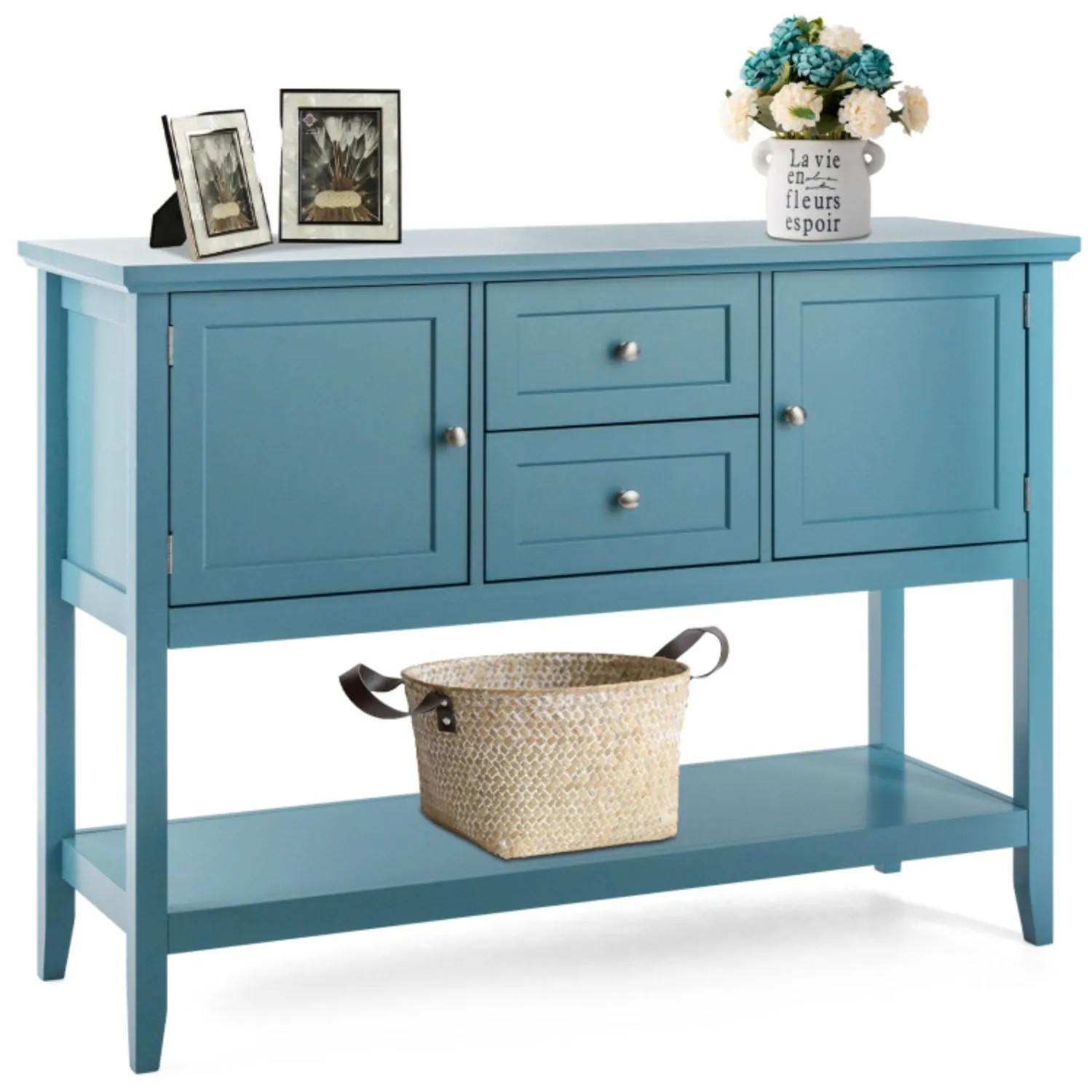 Hivvago Wooden Sideboard Buffet Console Table with Drawers and Storage