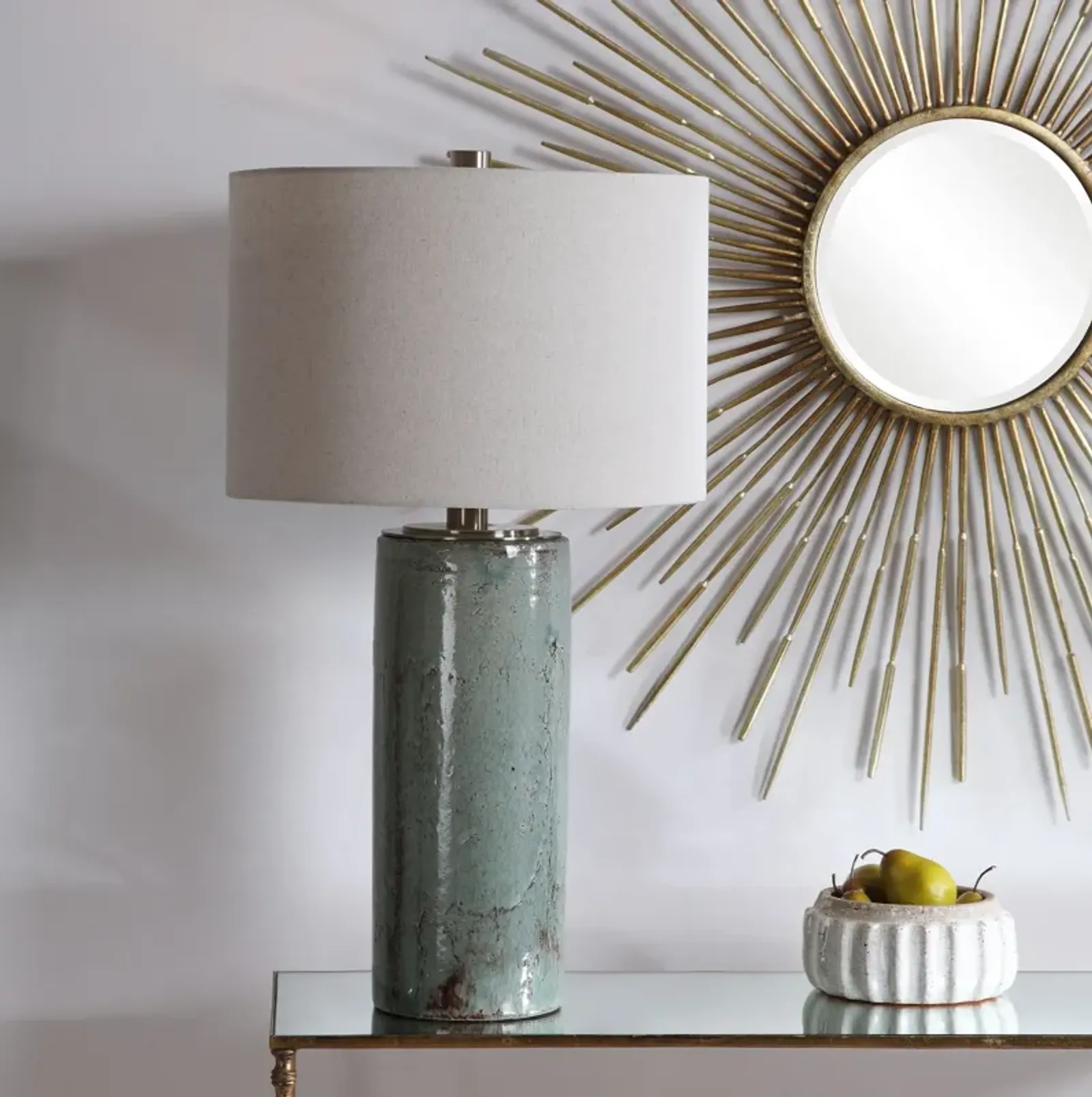 Uttermost Callais Crackled Aqua Table Lamp