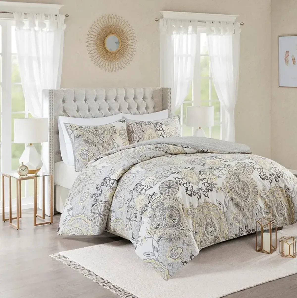 Gracie Mills Leo 8 Piece Reversible Cotton Floral Comforter Set