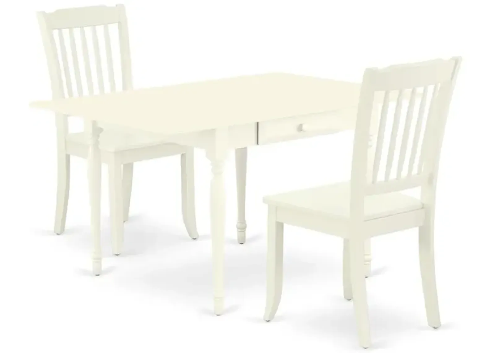 East West Furniture Dining Room Set Linen White, MZDA3-LWH-W