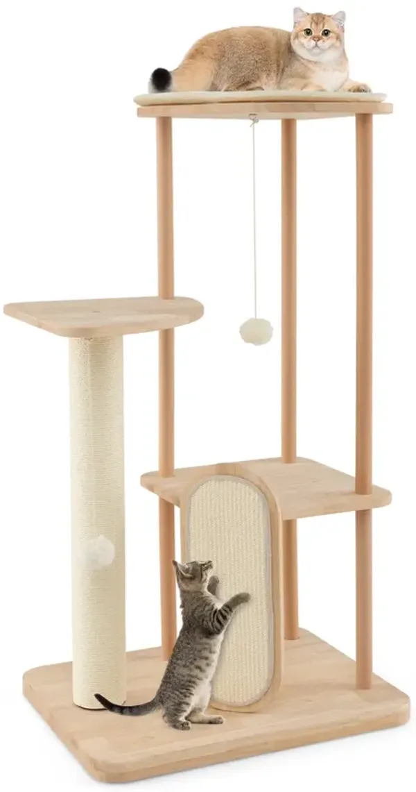Multi-level Modern Cat Tower with Scratching Board and Post