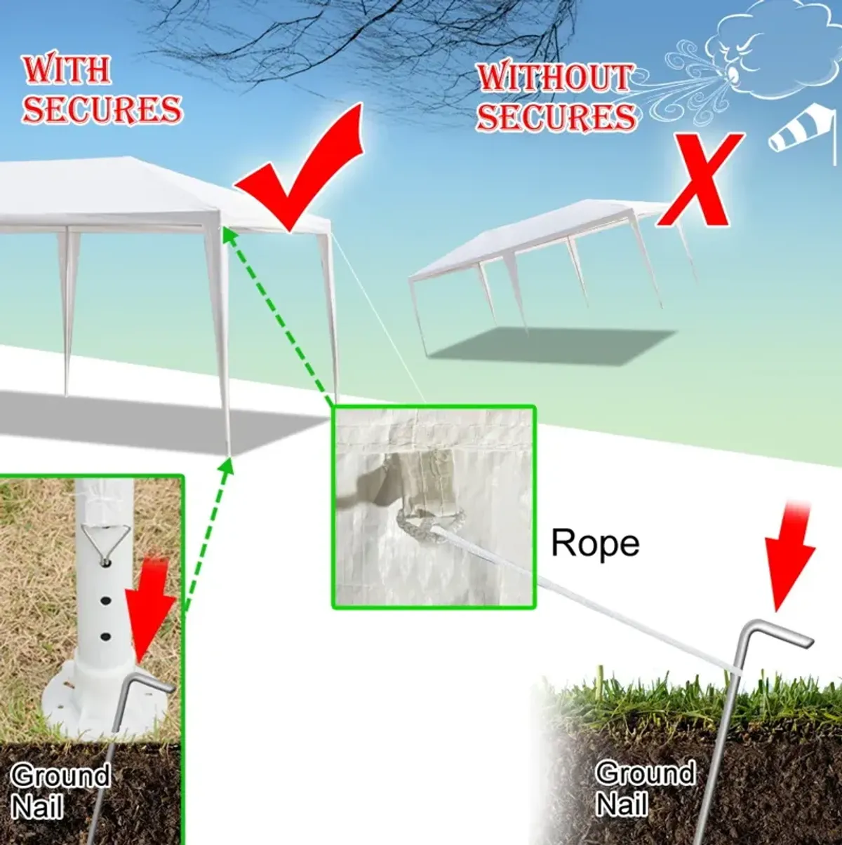 Plastic Sprayed Iron Pipe Outdoor Tent for Events, Parties, and Gatherings