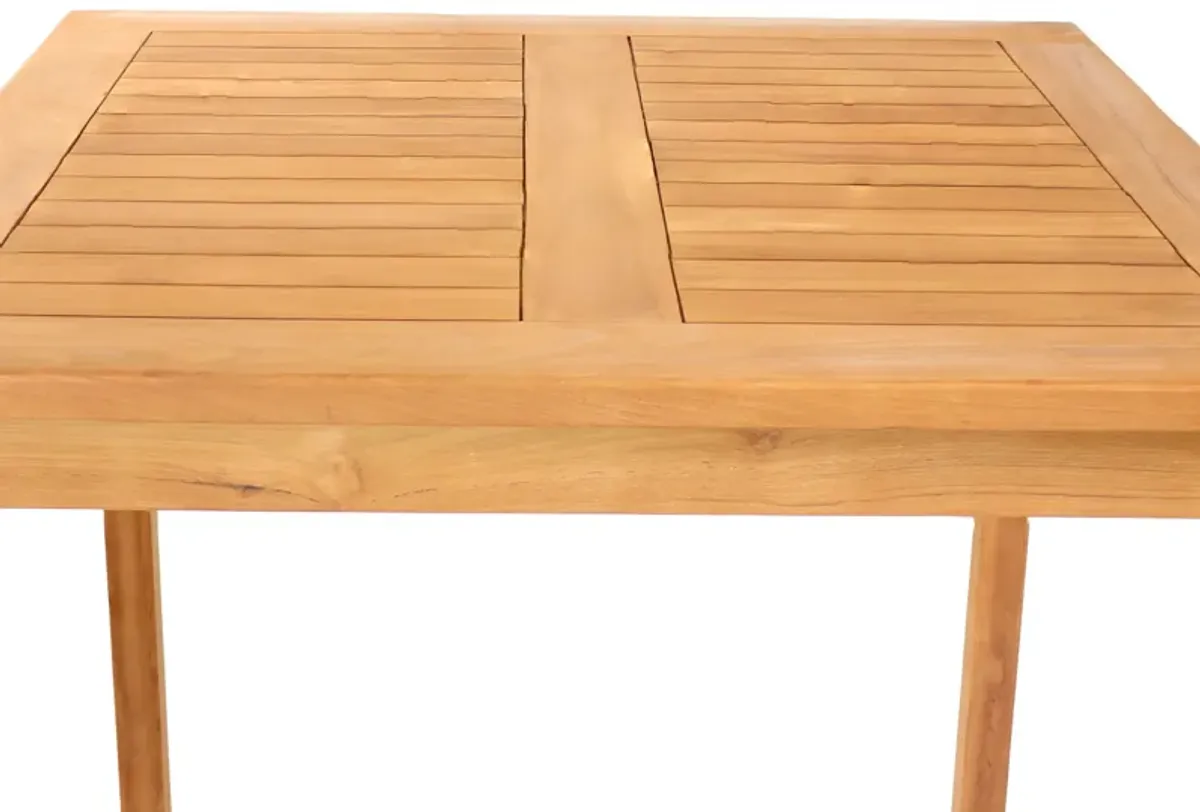 Sunnydaze 31" Square Teak Wood Outdoor Bar Table