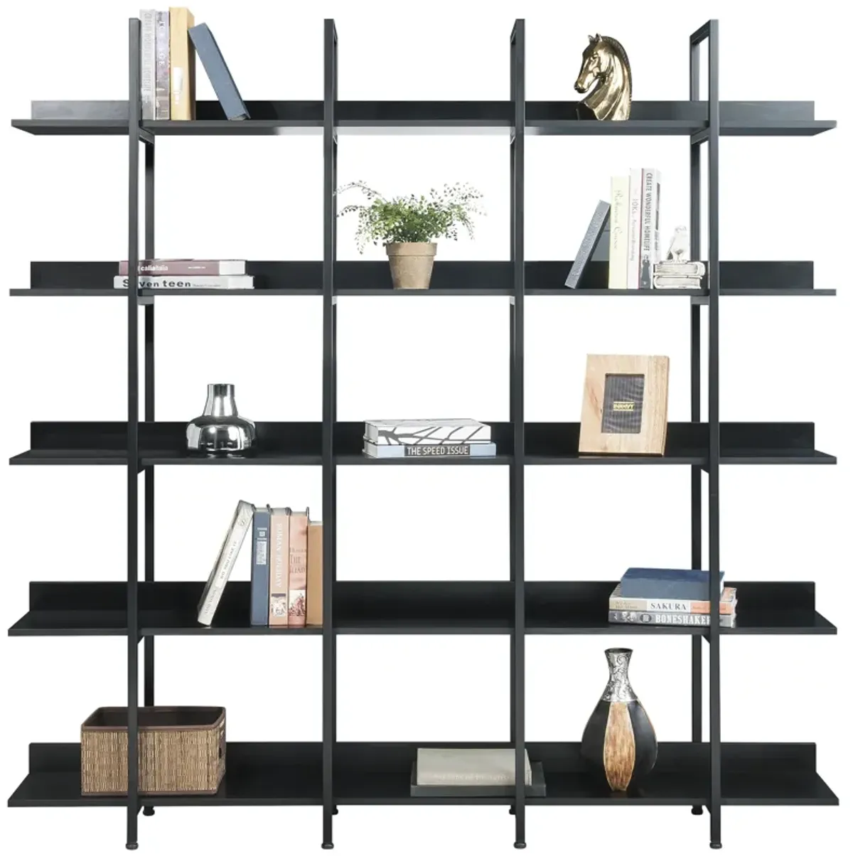 Gewnee 5 Tier Bookcase Home Office Bookshelf