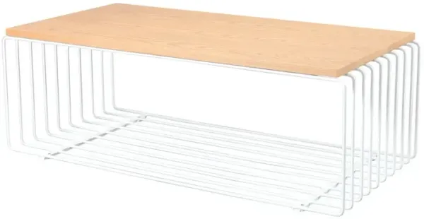 LeisureMod Walden Rectangular Coffee Table with Ash Veneer Top