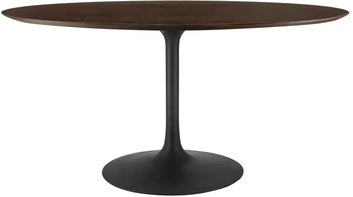 Modway - Lippa 60" Oval Wood Grain Dining Table Black Cherry Walnut