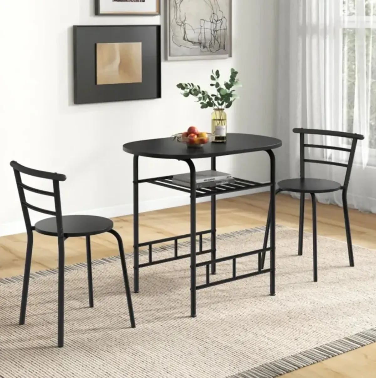 Hivvago 3-Piece Space-Saving Bistro Set for Kitchen and Apartment