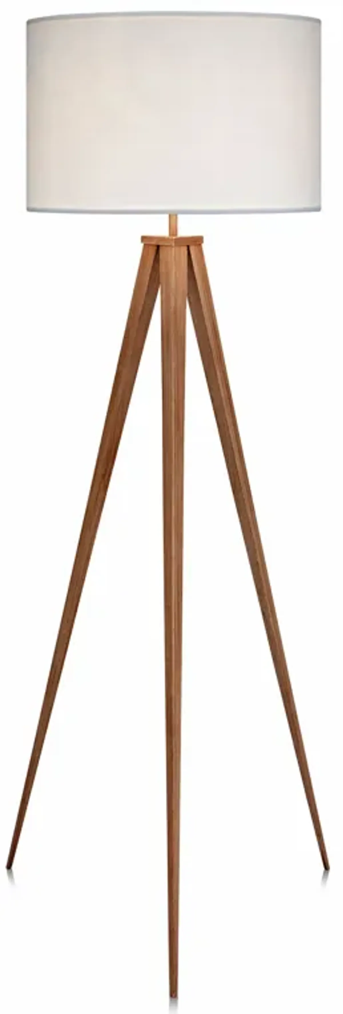 Teamson Home Romanza 61.81" Postmodern Tripod Floor Lamp with Drum Shade, Natural/White