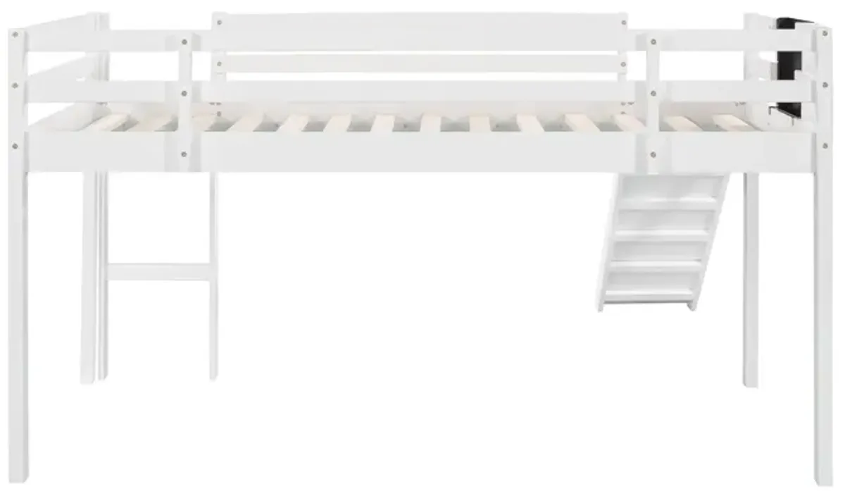 Merax Loft Bed Wood Bed with Slide