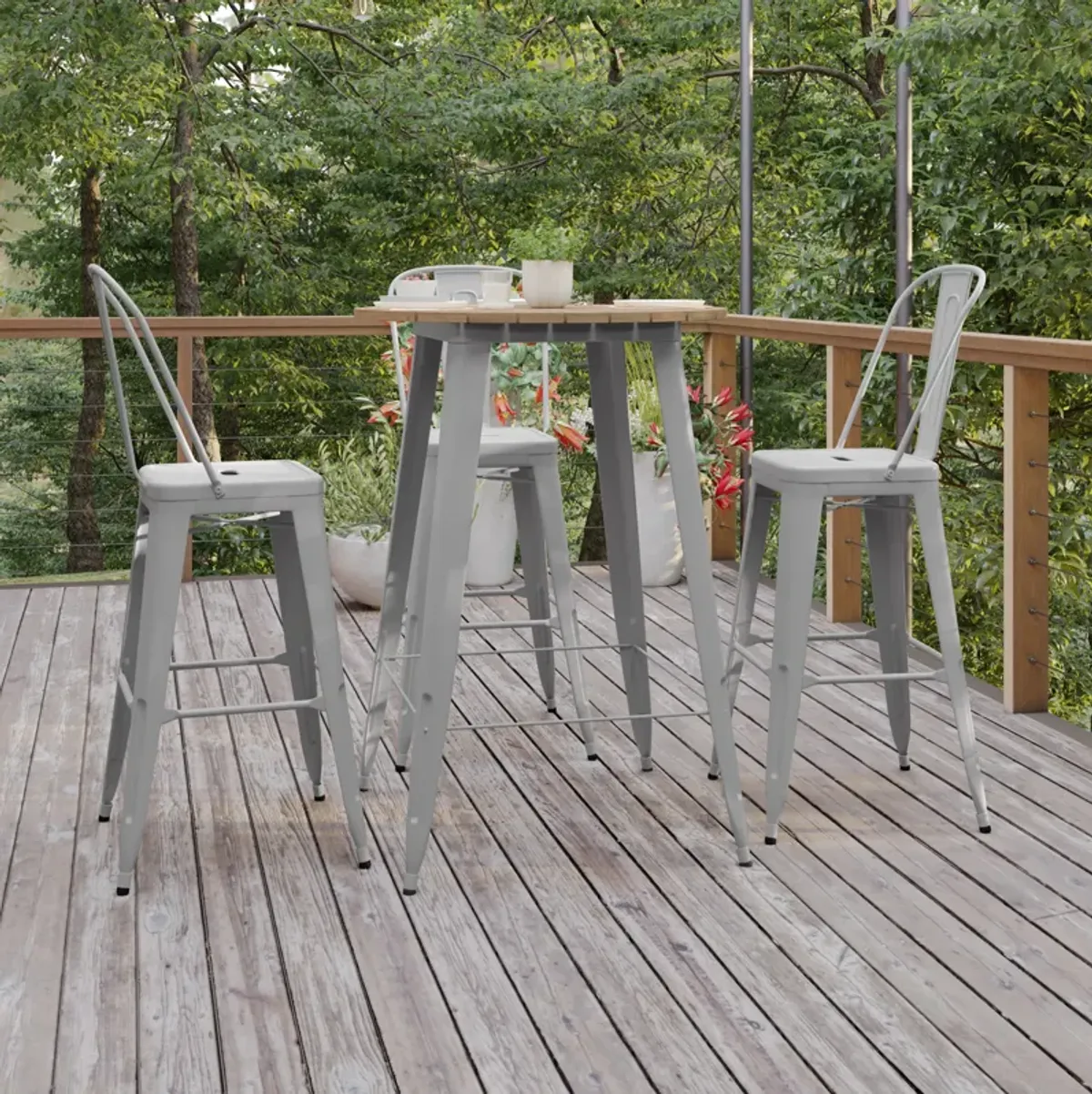 Metal Colorful Restaurant Bar Tables