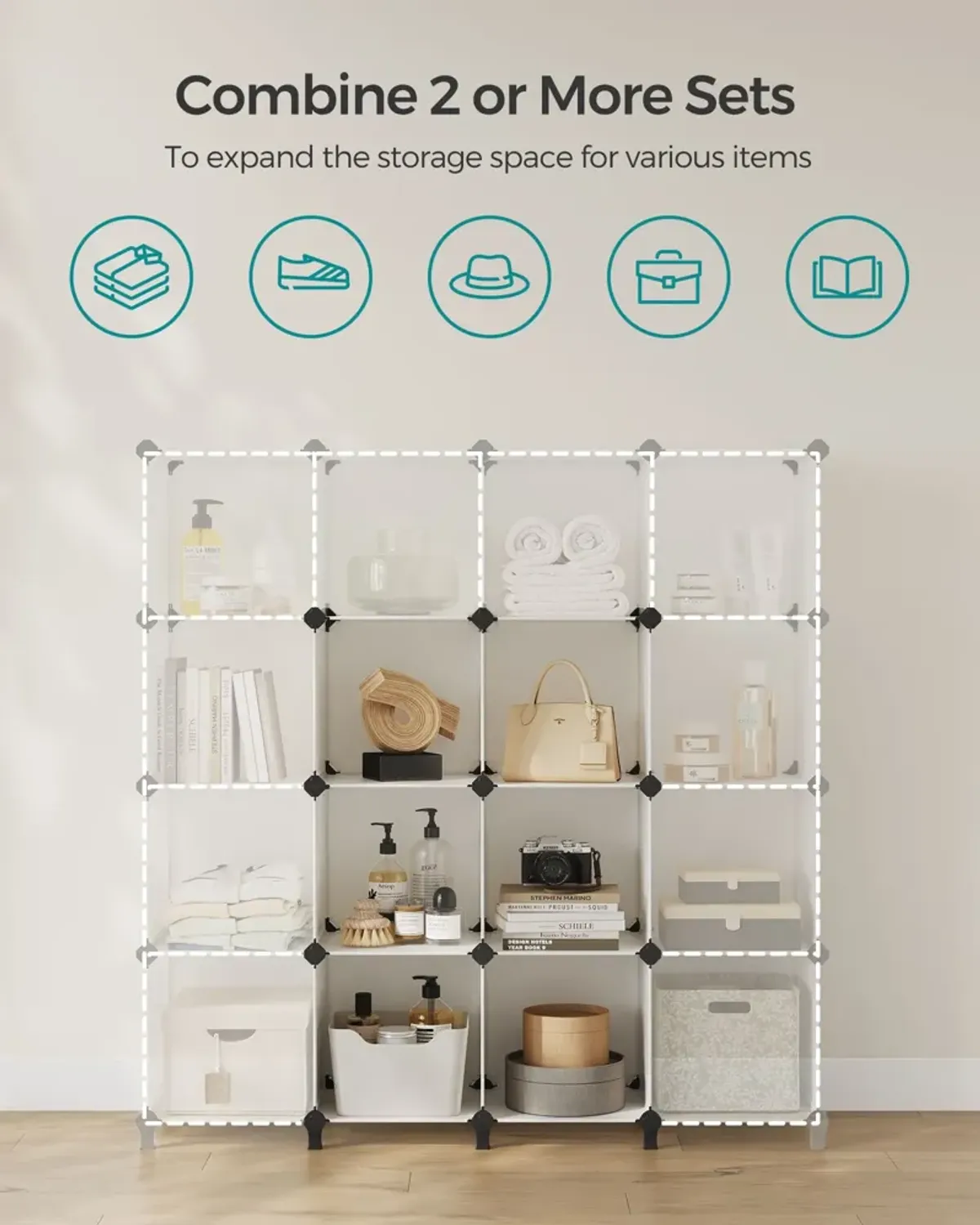 Storage Cube Organizer, DIY Closet Cabinet Chests Space-Saving