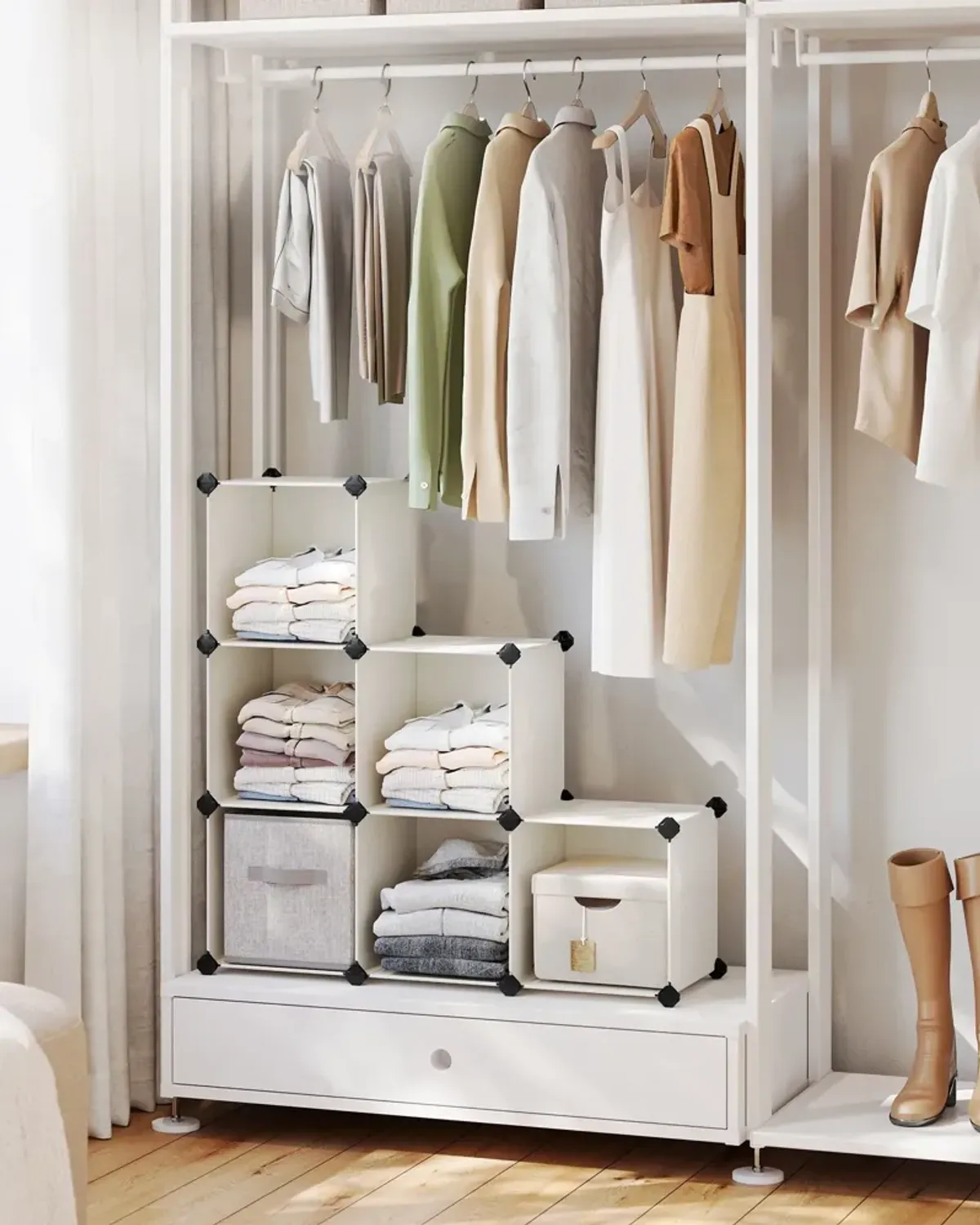 Storage Cube Organizer, DIY Closet Cabinet Chests Space-Saving