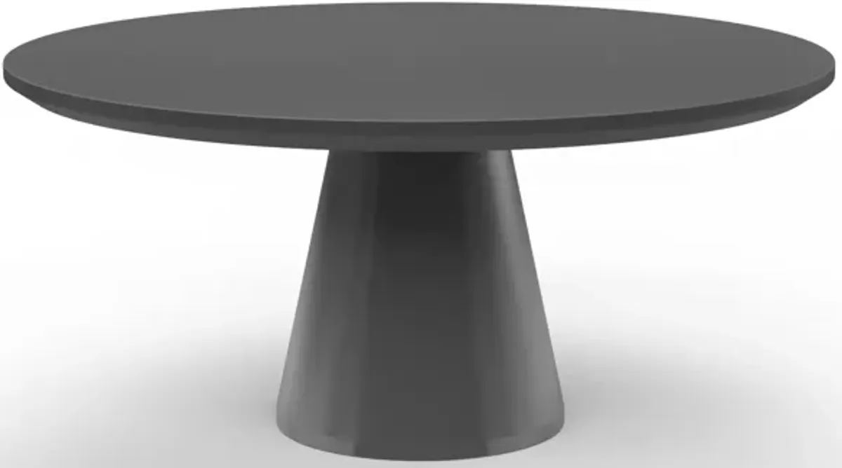 Pedestal Dining Table, Dark Gray Finish