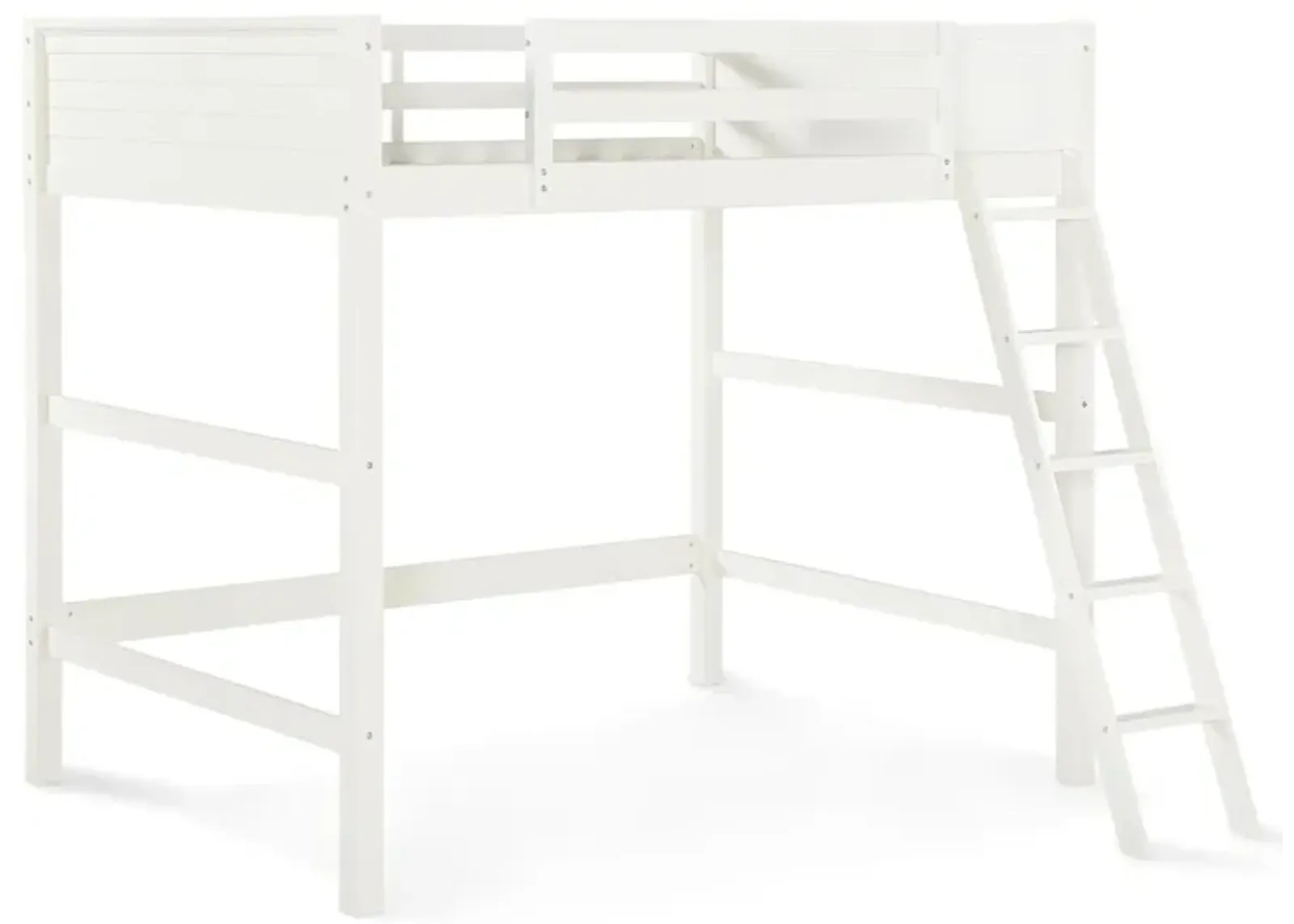 DHP Carlson Full Size Wooden Loft Bed with Ladder and Safety Railings