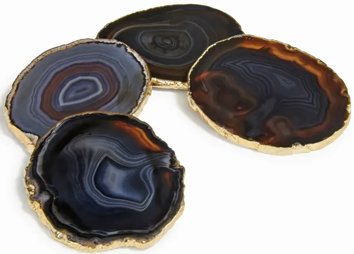 Lumino Coasters, Midnight Agate & Gold, Set of 4