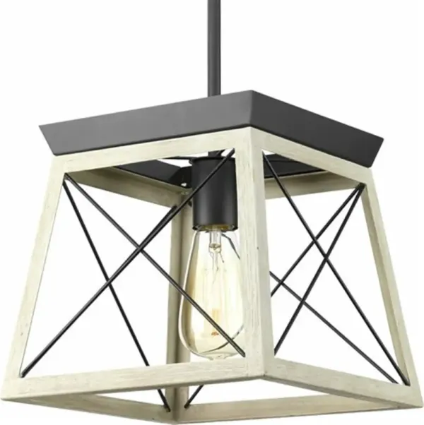 Modern Farmhouse Lantern Chandelier – Graphite Dimmable Geometric Frame Light