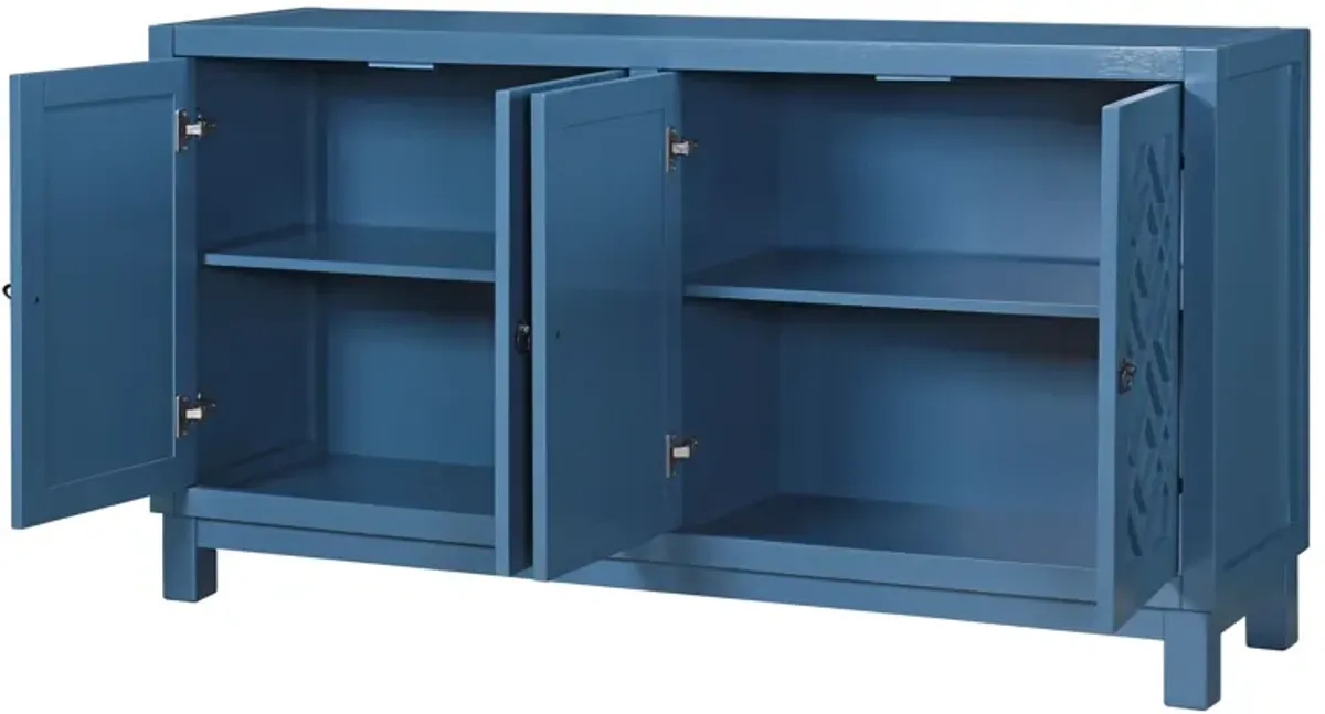 Gewnee Large Storage Space Sideboard, 4 Door Buffet Cabinet