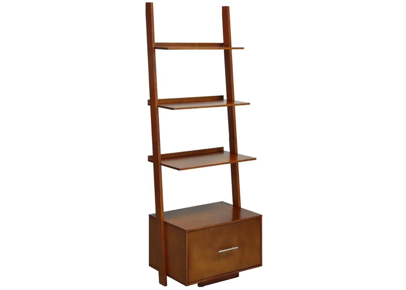 Convenience Concepts American Heritage Ladder Bookcase with File Drawer, Cherry