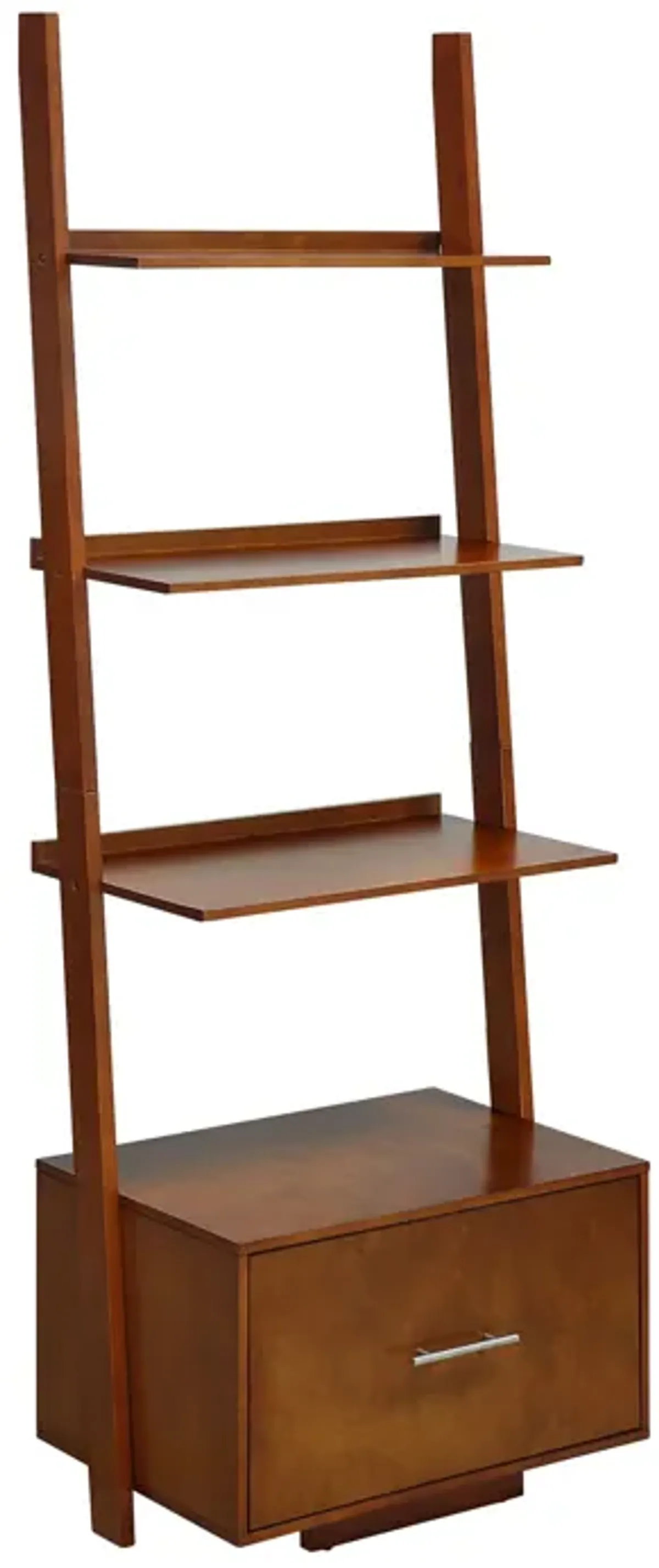 Convenience Concepts American Heritage Ladder Bookcase with File Drawer, Cherry