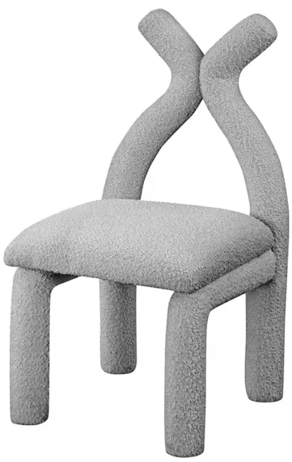 Meridian Furniture Xena Grey Boucle Fabric Accent/Dining Chair
