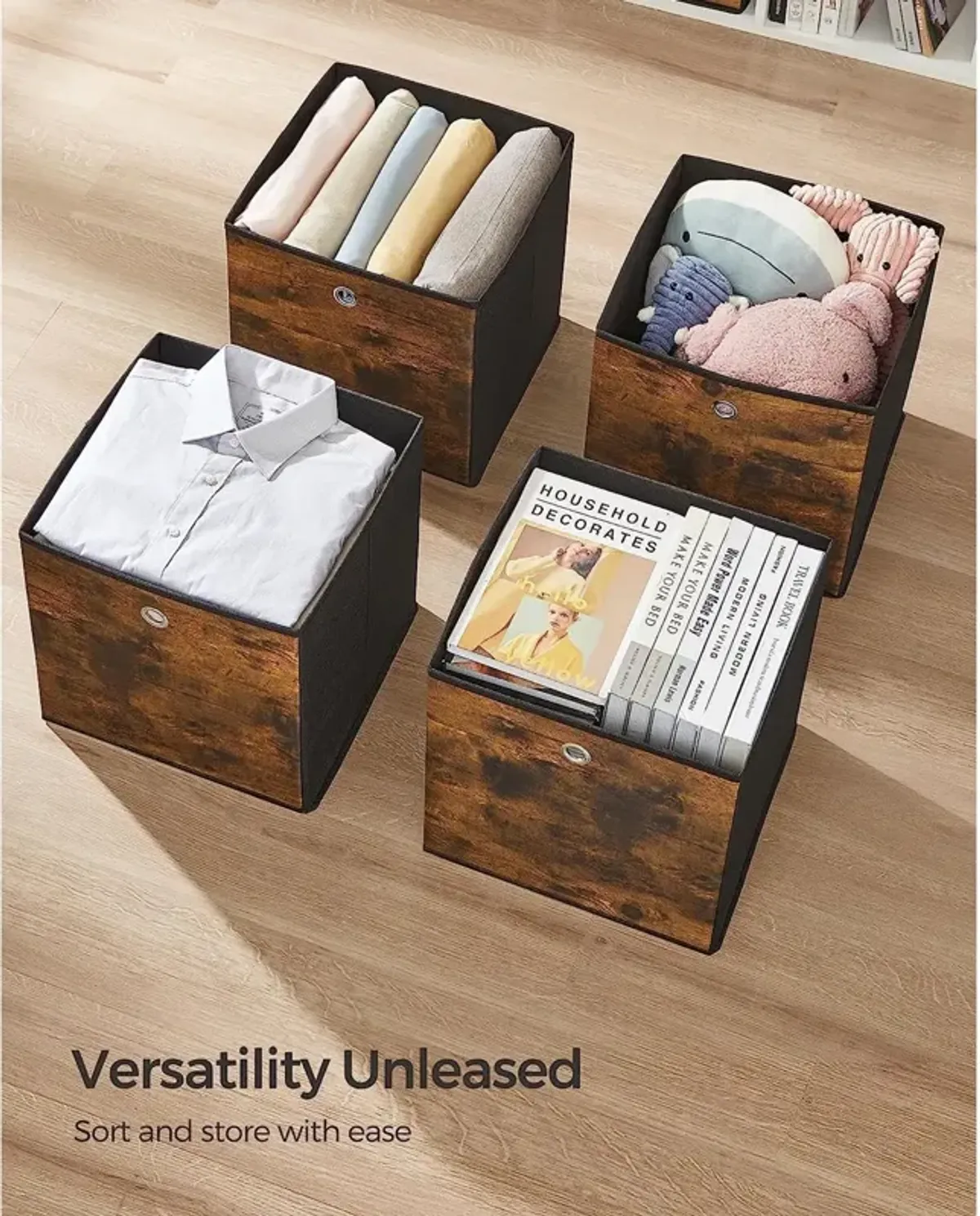 Foldable Storage Organizer Boxes – Set of 6 Storage Cubes for Clothes