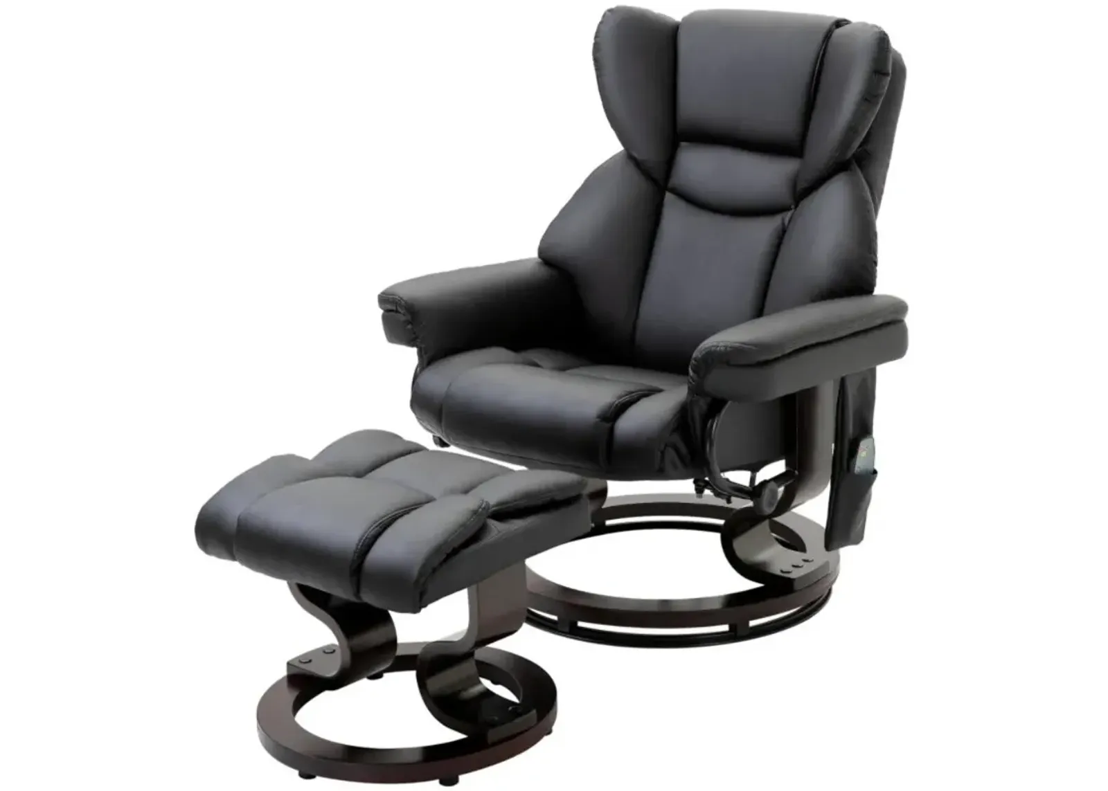 Adjustable Faux Leather Remote Massage Recliner Chair w/ Ottoman