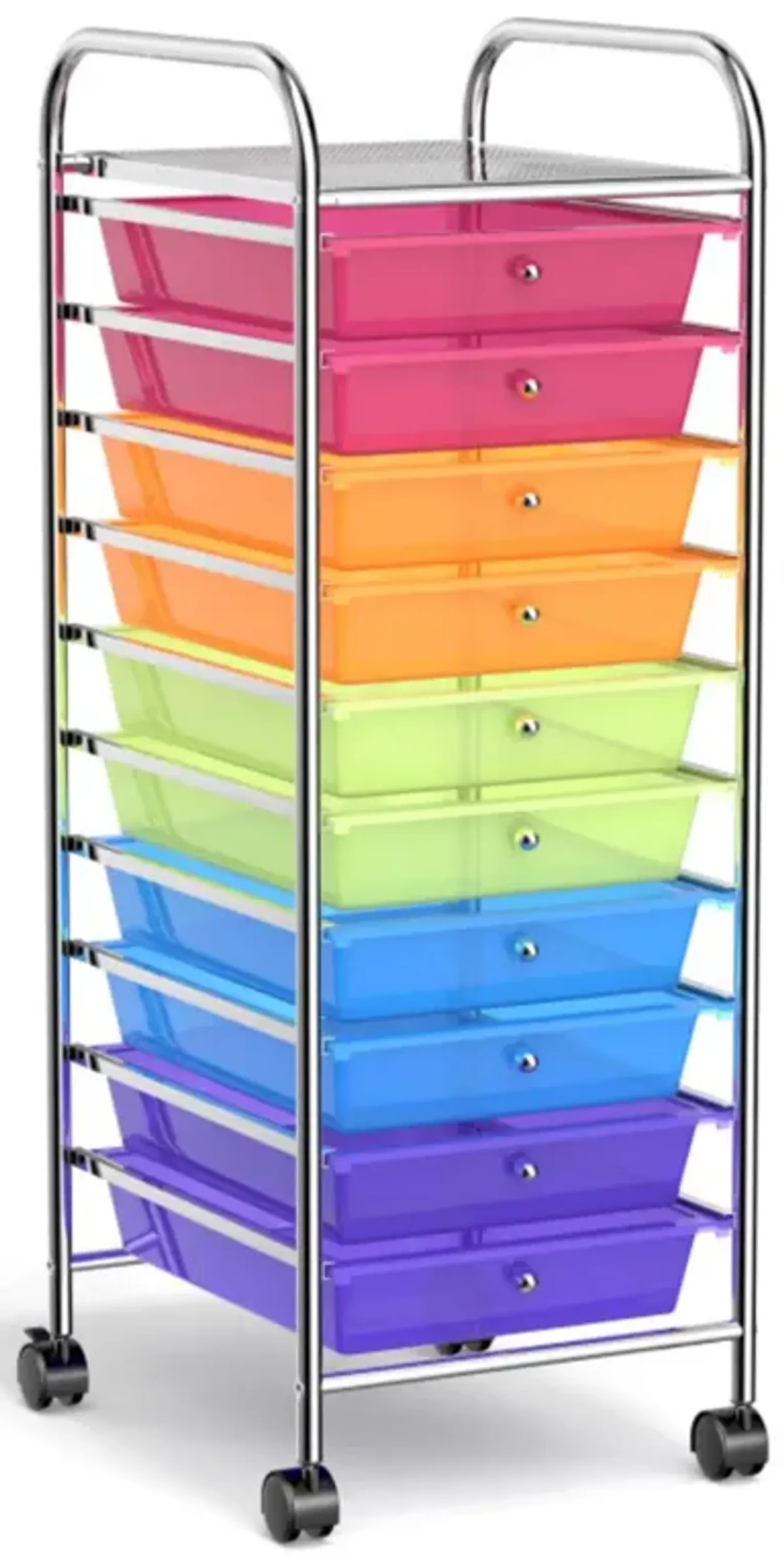 Hivvago 10 Drawer Rolling Storage Cart Organizer with 4 Universal Casters