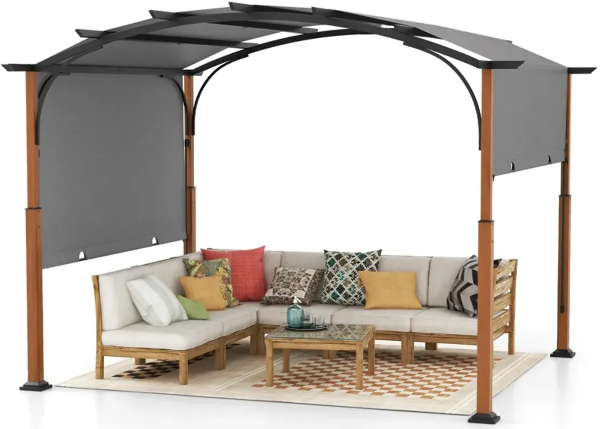 10 x 12 FT Outdoor Retractable Pergola with Retractable Canopy for Patio