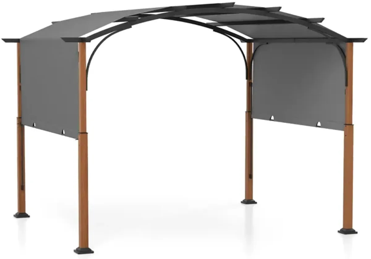 10 x 12 FT Outdoor Retractable Pergola with Retractable Canopy for Patio